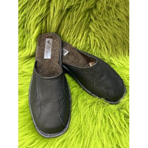 Домашні капці з овечої шерсті чоловічі розмір  42 44 45 розміри чорний колір 45