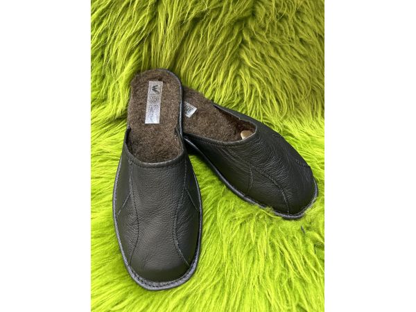 Домашні капці з овечої шерсті чоловічі розмір  42 44 45 розміри чорний колір