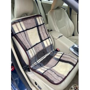 Накидка на автомобільне сидіння з овечої шерсті, коричневого кольору