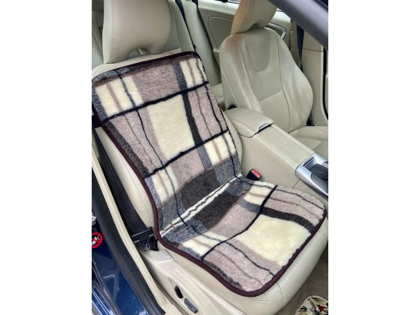 Накидка на автомобільне сидіння з овечої шерсті, коричневого кольору