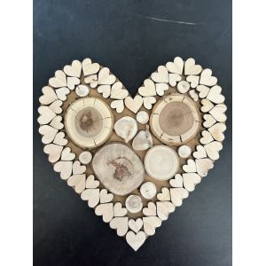 Підставка під гаряче, дерев’яна підставка під гаряче "Серце" 19,5х18 см