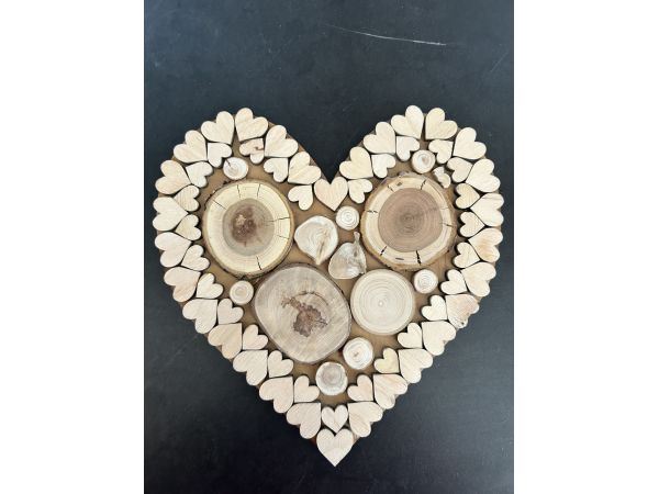 Підставка під гаряче, дерев’яна підставка під гаряче "Серце" 19,5х18 см