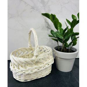 Дитячий Кошик з білої лози 26х16х23