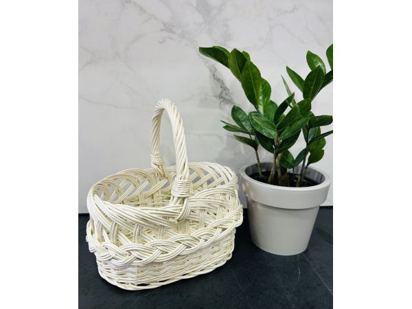 Дитячий Кошик з білої лози 26х16х23