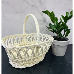 Кошик з білої лози 30х22х25 Великодній кошик