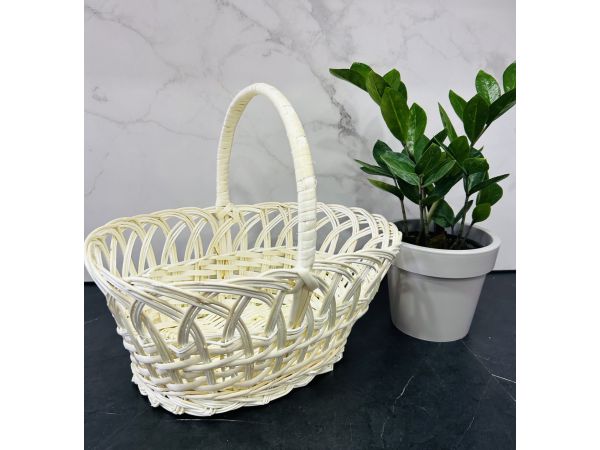 Кошик з білої лози 30х22х25 Великодній кошик