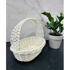 Дитячий Кошик з білої лози 28х21х26 Великодній кошик дитячий