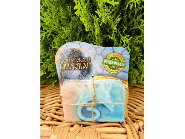 Карпатський Миловар, мило ручної роботи, 100 г Блакитна глина