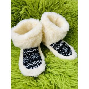 Чуні з овечої шерсті, чуні з овчини, чуні орнамент, чуні гумова підошва 38-39, 40-41 40-41