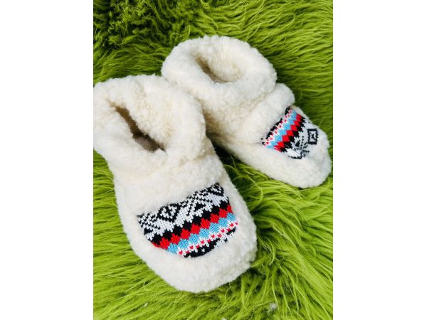 Чуні-капці з овечої шерсті на гумовій підошві 38-39