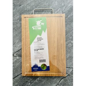 Дерев’яна дошка прямокутна обробна кухонна дошка з ручкою 25х35