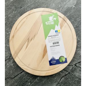 Дошка для піци дошка кругла дерев’яна 40 см з жолобком
