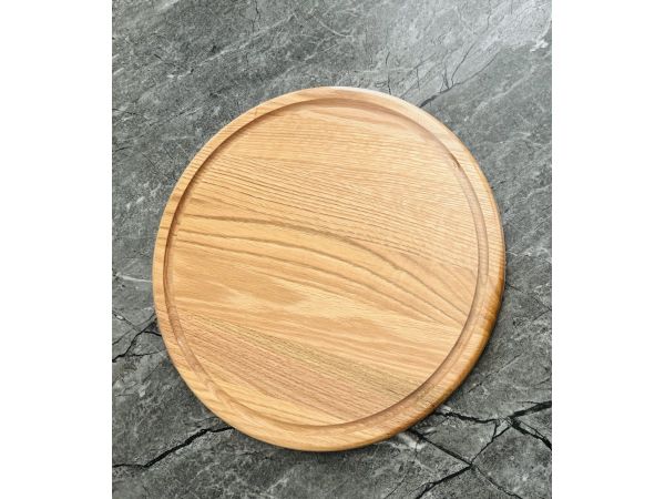 Дошка для піци дошка кругла дерев’яна 35 см з жолобком