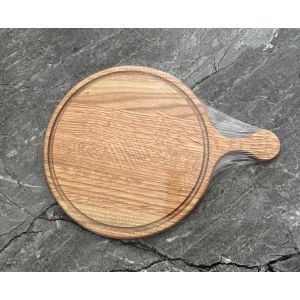 Дошка для піци дошка кругла дерев’яна 30х40 см з ручкою