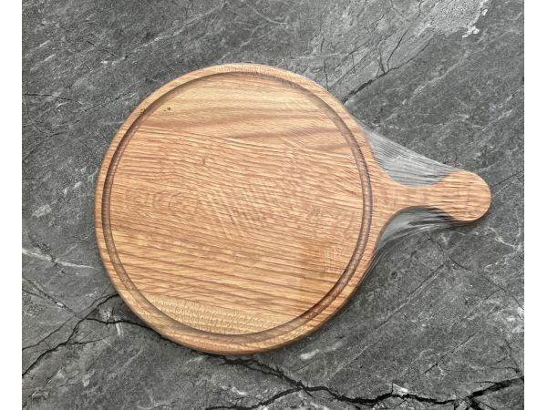 Дошка для піци дошка кругла дерев’яна 30х40 см з ручкою