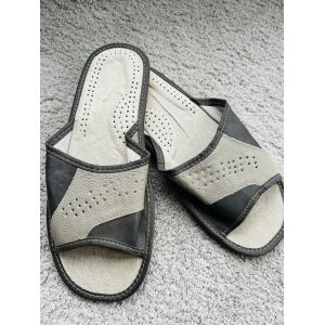 Домашні шкіряні чоловічі тапочки 45 розмір уцінка товар з вітрини