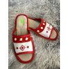 Жіночі шкіряні капці для дому червоні ромбики розміри  36-41