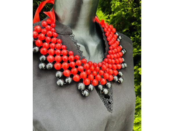 Намисто з дерева, намисто для вишиванки, ручна робота