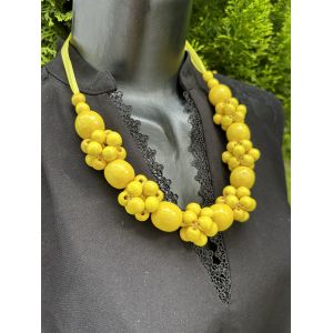 Намисто з дерева, жовте, ручна робота