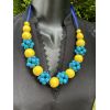 Намисто з дерева, блакитно-жовте, ручна робота