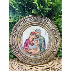 Дерев'яна тарілка (ікона) "Свята Родина" 25 см.
