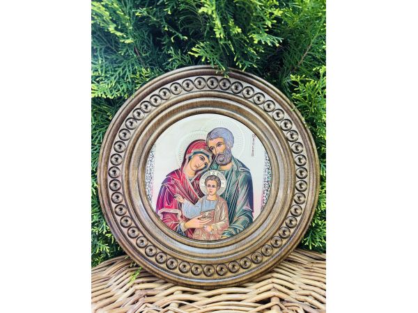 Дерев'яна тарілка (ікона) "Свята Родина" 25 см.