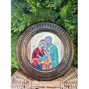 Дерев'яна тарілка (ікона) "Свята Родина" 40 см.