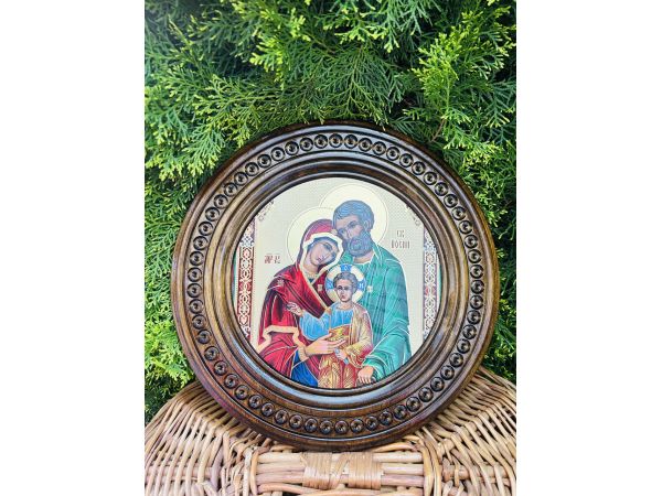 Дерев'яна тарілка (ікона) "Свята Родина" 40 см.