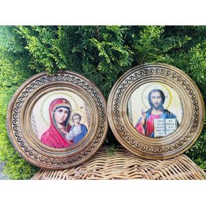 Дерев'яна тарілка (ікона) "Почаївська" 30 см