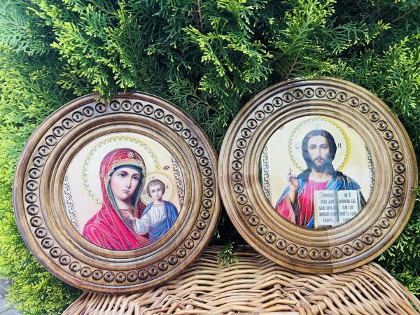 Дерев'яна тарілка (ікона) "Почаївська" 30 см