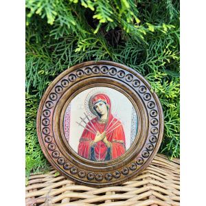 Дерев'яна тарілка (ікона) "Семистрільна" 16,5 см