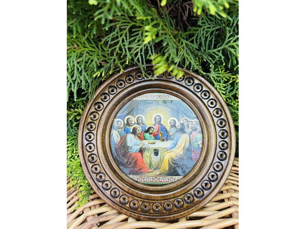 Дерев'яна тарілка (ікона) "Тайна Вечеря" 16,5 см