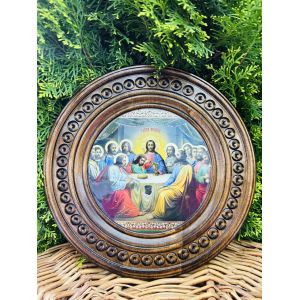 Дерев'яна тарілка (ікона) "Тайна Вечеря" 25 см