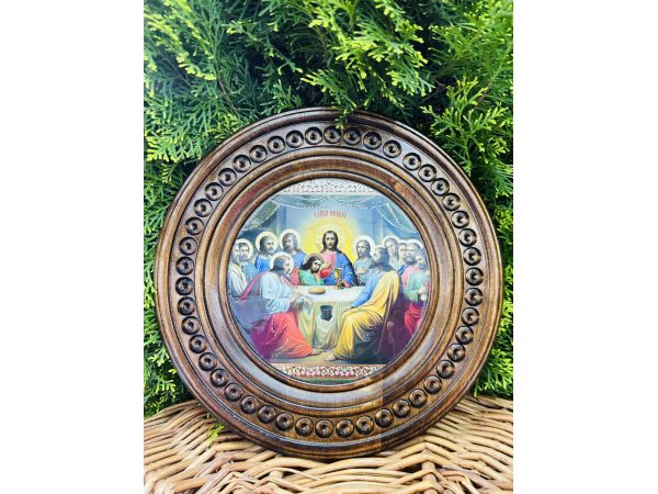 Дерев'яна тарілка (ікона) "Тайна Вечеря" 25 см
