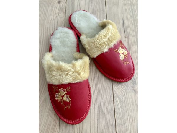 Домашні капці з овечої шерсті, всувки, тапочки домашні, 38 розмір 40