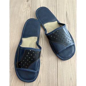 Домашні чоловічі шкіряні капці синій колір розміри від 41 до 44 44