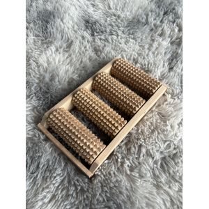 Дерев'яний масажер для ніг на 4 валика 22х12