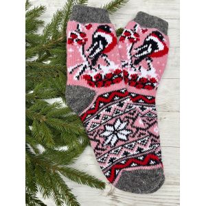 Шкарпетки жіночі з овечої шерсті ведмедик