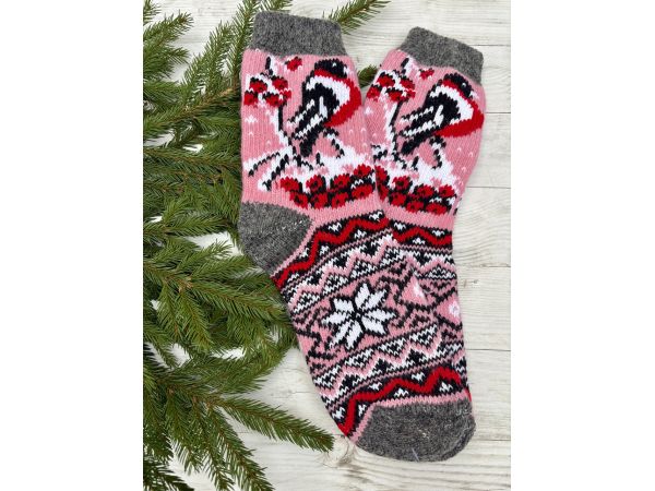 Шкарпетки жіночі з овечої шерсті ведмедик