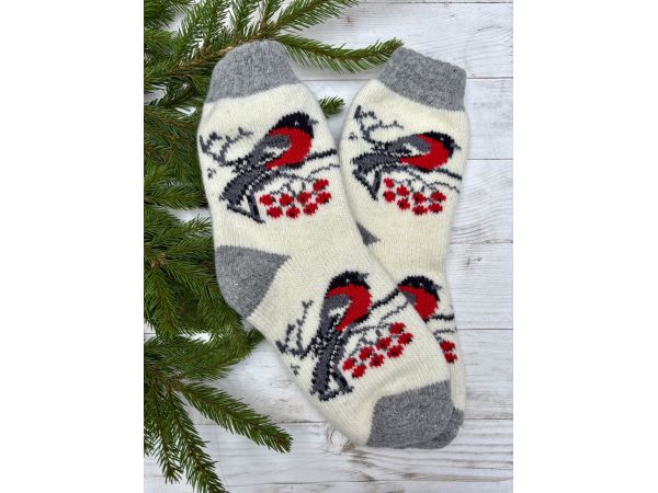 Шкарпетки жіночі з овечої шерсті снігурі