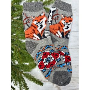 Шкарпетки жіночі з овечої шерсті Лисичка