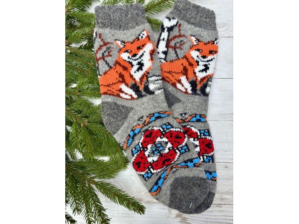 Шкарпетки жіночі з овечої шерсті Лисичка