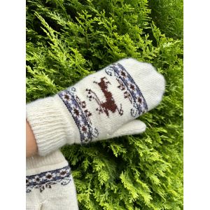Рукавички жіночі овеча шерсть  орнамент