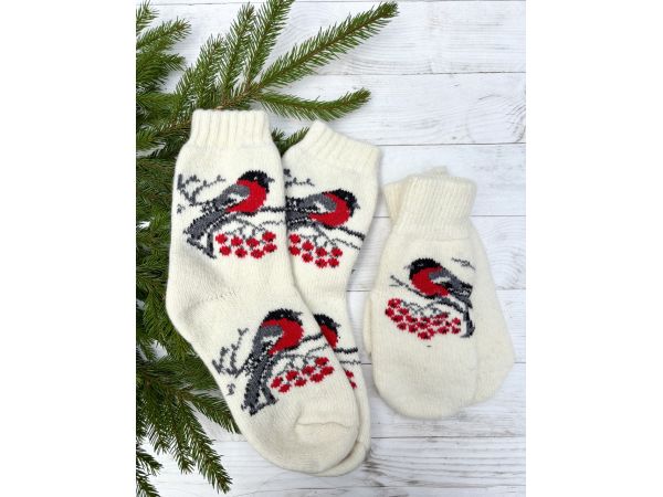 Набір подарунковий Шкарпетки та Рукавички Снігурі, подарунок на Різдво подарунок на Новий рік