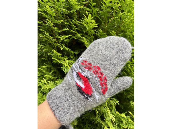 Рукавиці з овечої вовни Снігурі, подарунок на Різдво подарунок на Новий рік