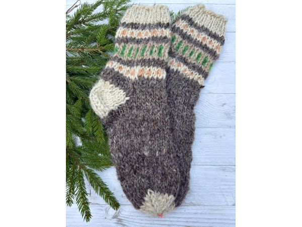 Гуцульські шкарпетки з овечої шерсті розмір 42-44 вовняні шкарпетки ручної роботи
