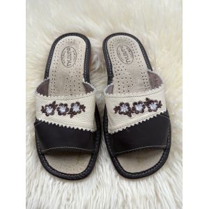 Домашні шкіряні капці жіночі, 40 розмір виробничий брак пошиття