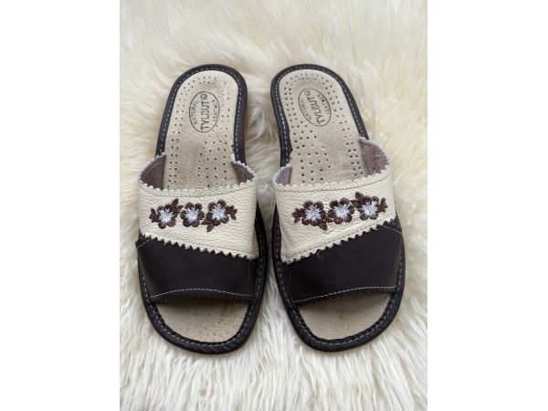 Домашні шкіряні капці жіночі, 40 розмір виробничий брак пошиття