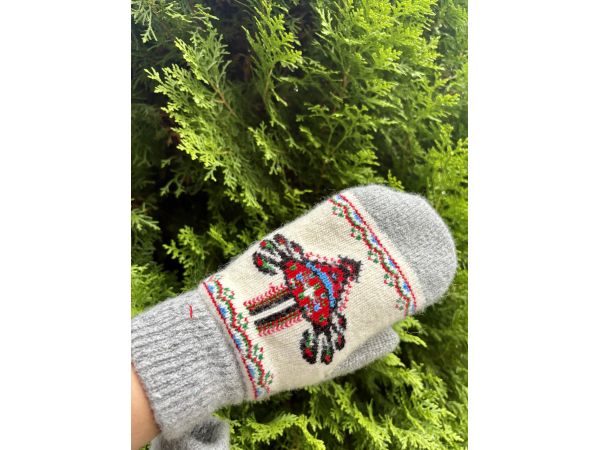 Рукавички жіночі овеча вовна Орнамент