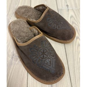 Домашні капці з овечої шерсті чоловічі замшеві 45